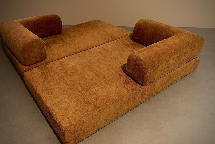 Sofa loungo terracota pailletée