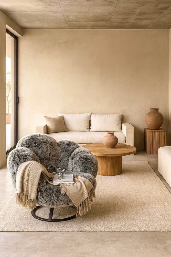 Fauteuil coquelicot gris